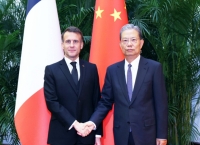 赵乐际会见法国总统马克龙